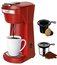 14 Oz Coffee Maker, Mini Single Serve for K Cup Pod & Ground Coffee, 800W, 1.9 lb, BPA Free, Fast Brewing, Reusable Filter,